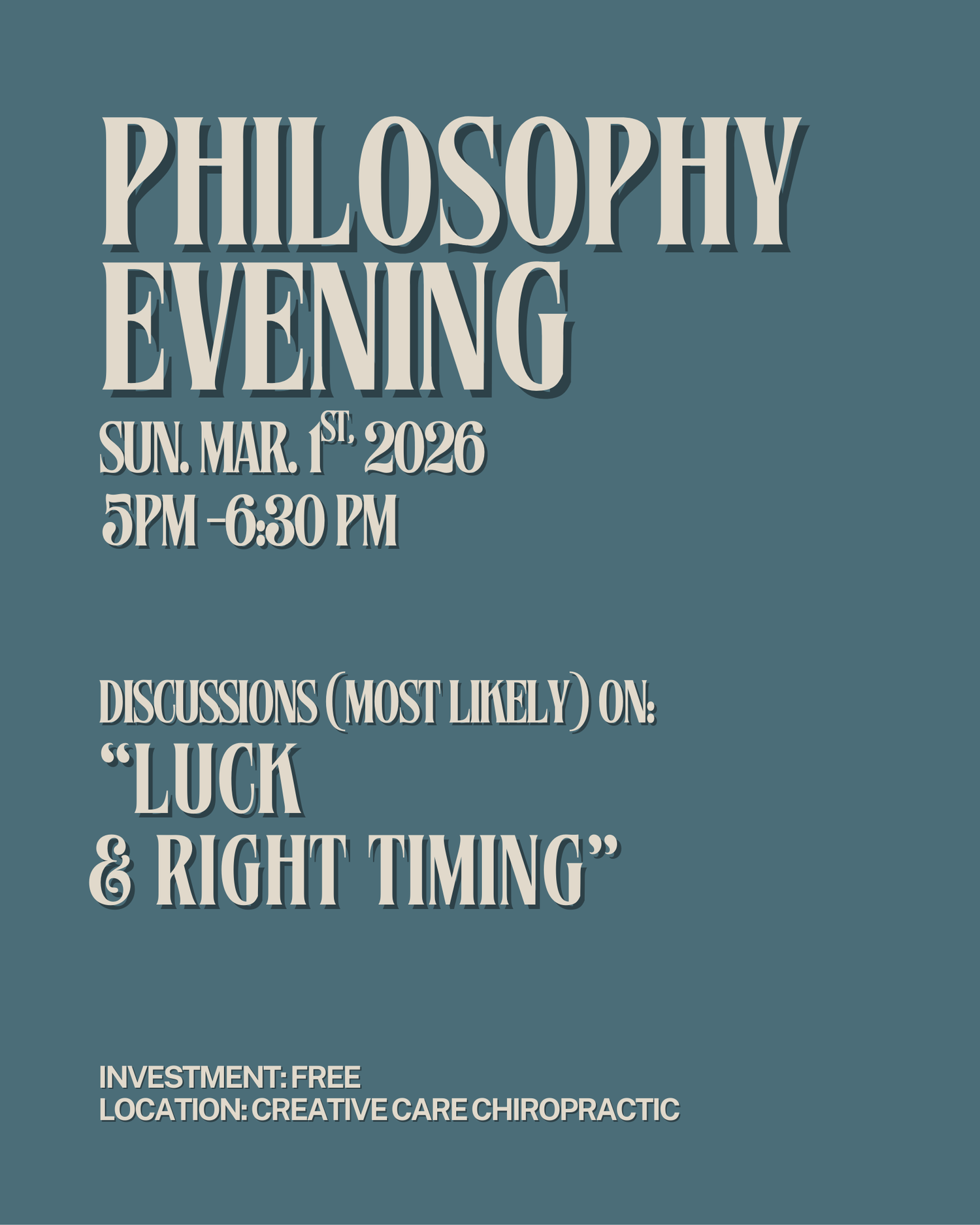 Philosophy Evening -- March